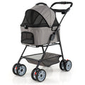 3 in 1 Pet Stroller with Removable Carrier up to 33 lbs-Gray