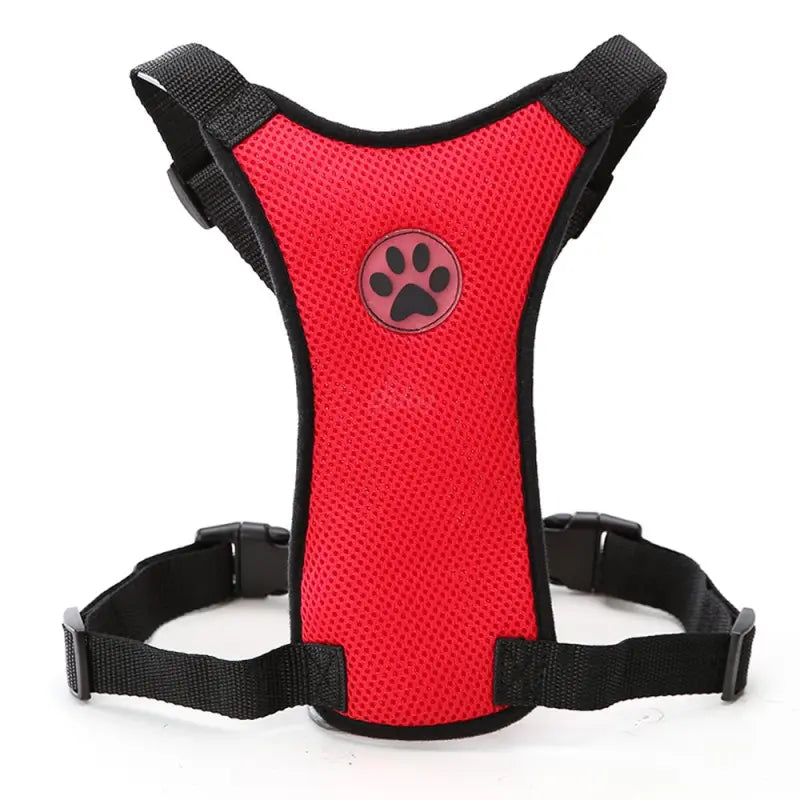 Dog supplies Breathable mesh chest straps Pet car safety chest back Red L