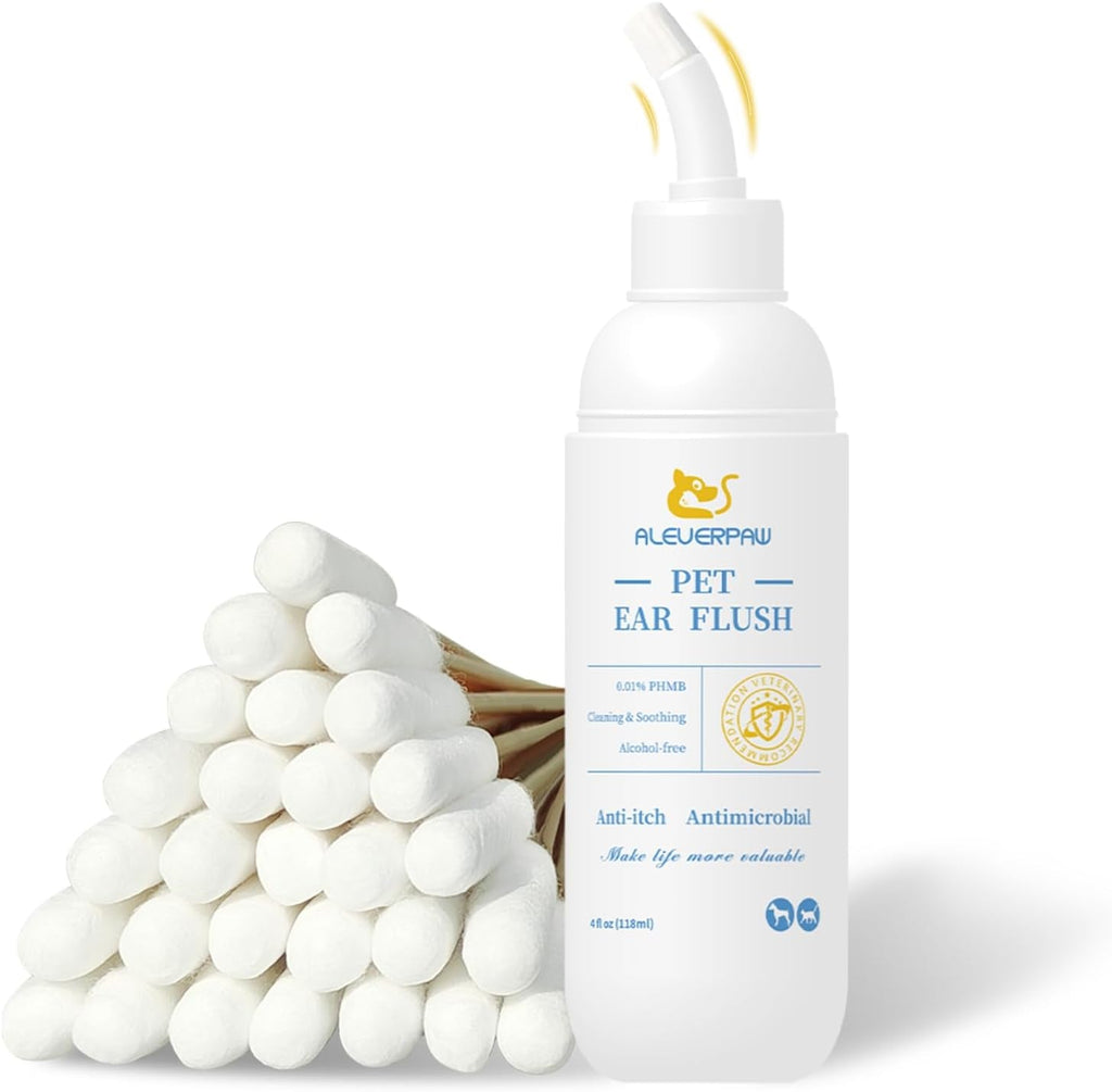 Pet Ear Cleaner PHMB Tris Flush Dog Cat Wax Odor Removal Ear Care Kit 4oz Default Title