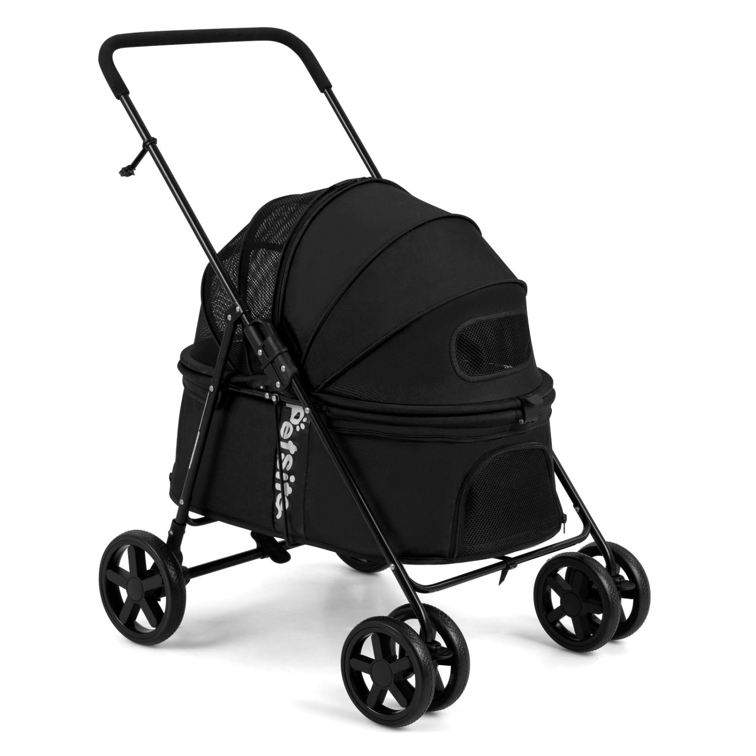 Foldable Pet Stroller for Small to Medium Dogs with Brake