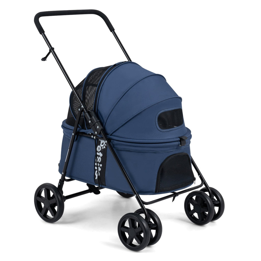 Foldable Pet Stroller for Small to Medium Dogs with Brake