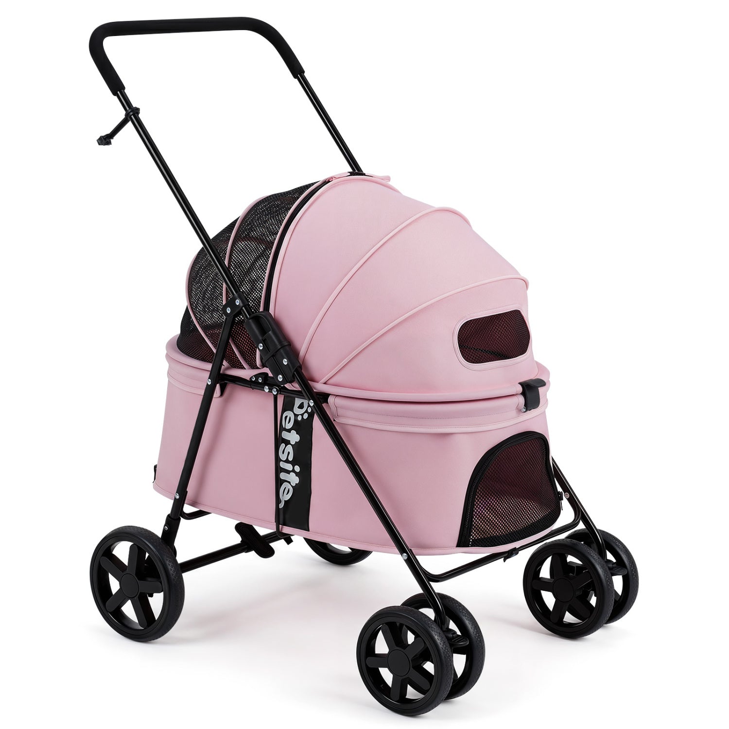 Foldable Pet Stroller for Small to Medium Dogs with Brake