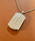 Dog Tag Flag w/ Cross Necklace Pendant