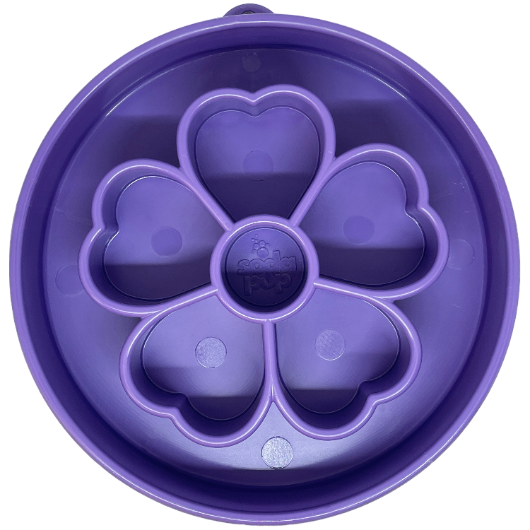 Flower eBowl Deep Slow Feeder Dog Bowl for Enrichment | USA Made Flower Bowl - Purple