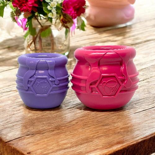 SodaPup Honey Pot Dog Treat Dispenser – PUP-X Rubber Enrichment Toy | L & XL | USA Made