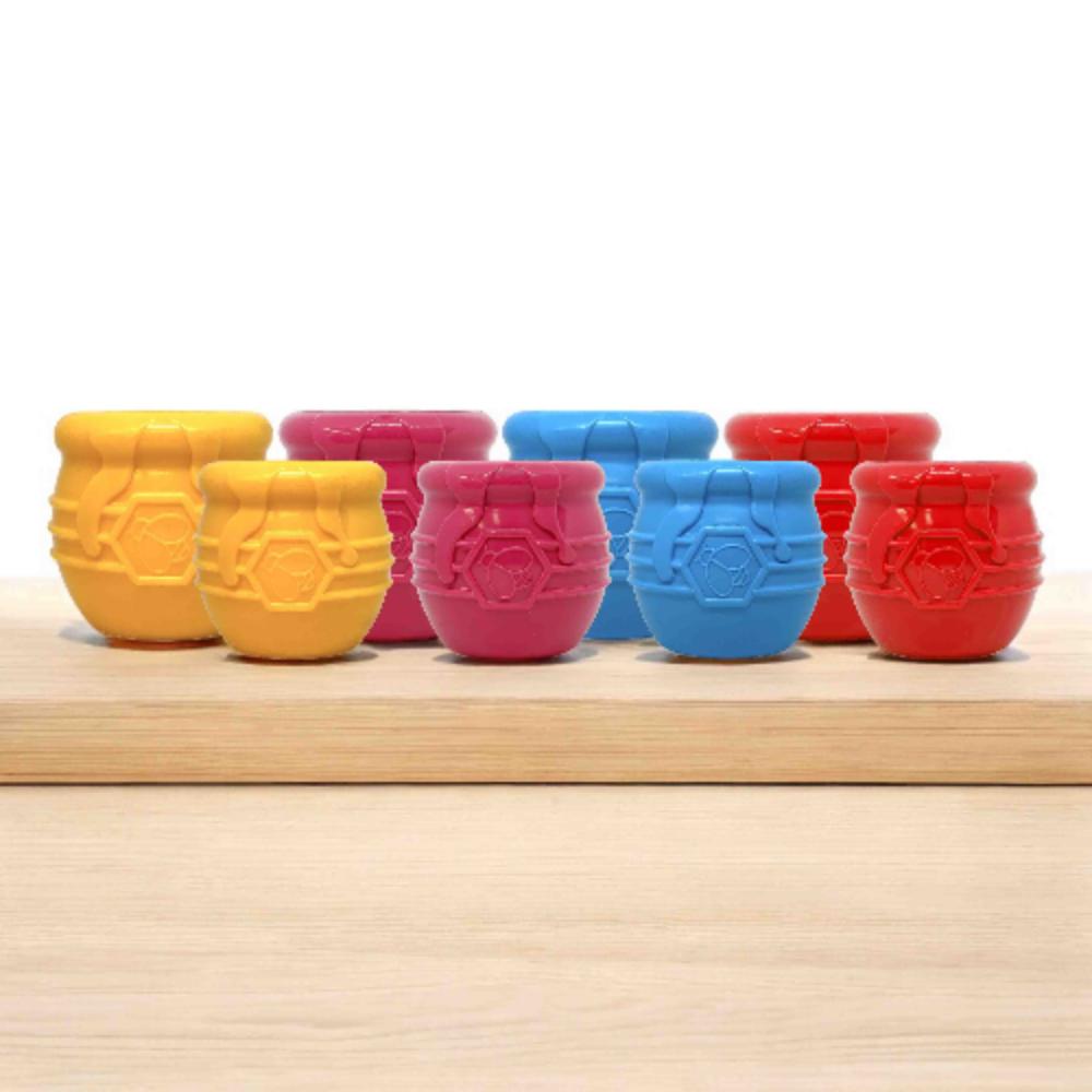 SodaPup Honey Pot Dog Treat Dispenser – PUP-X Rubber Enrichment Toy | L & XL | USA Made