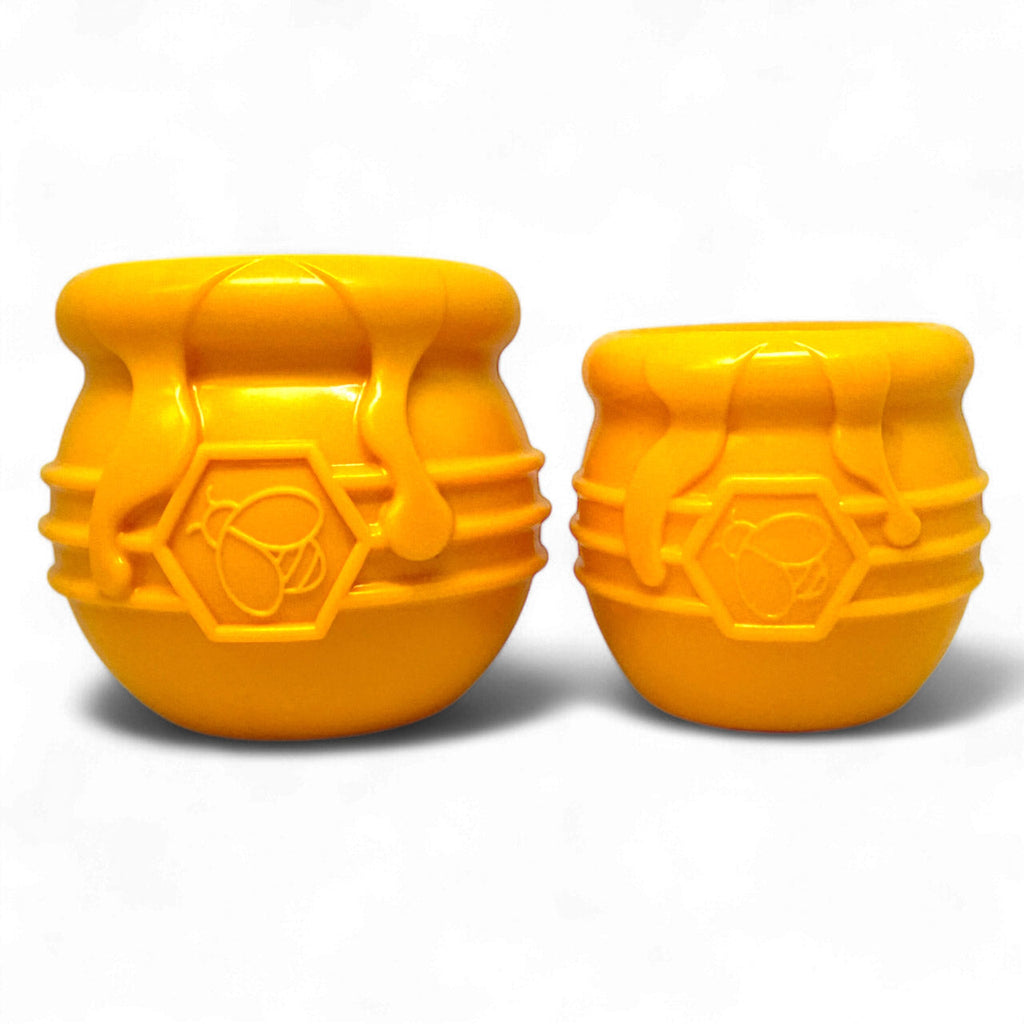 SodaPup Honey Pot Dog Treat Dispenser – PUP-X Rubber Enrichment Toy | L & XL | USA Made
