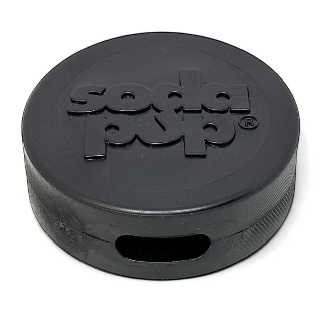 Hockey Puck Bully Stick Holder - Durable Rubber Treat Holder & Chew Toy USA Hockey Puck - Black