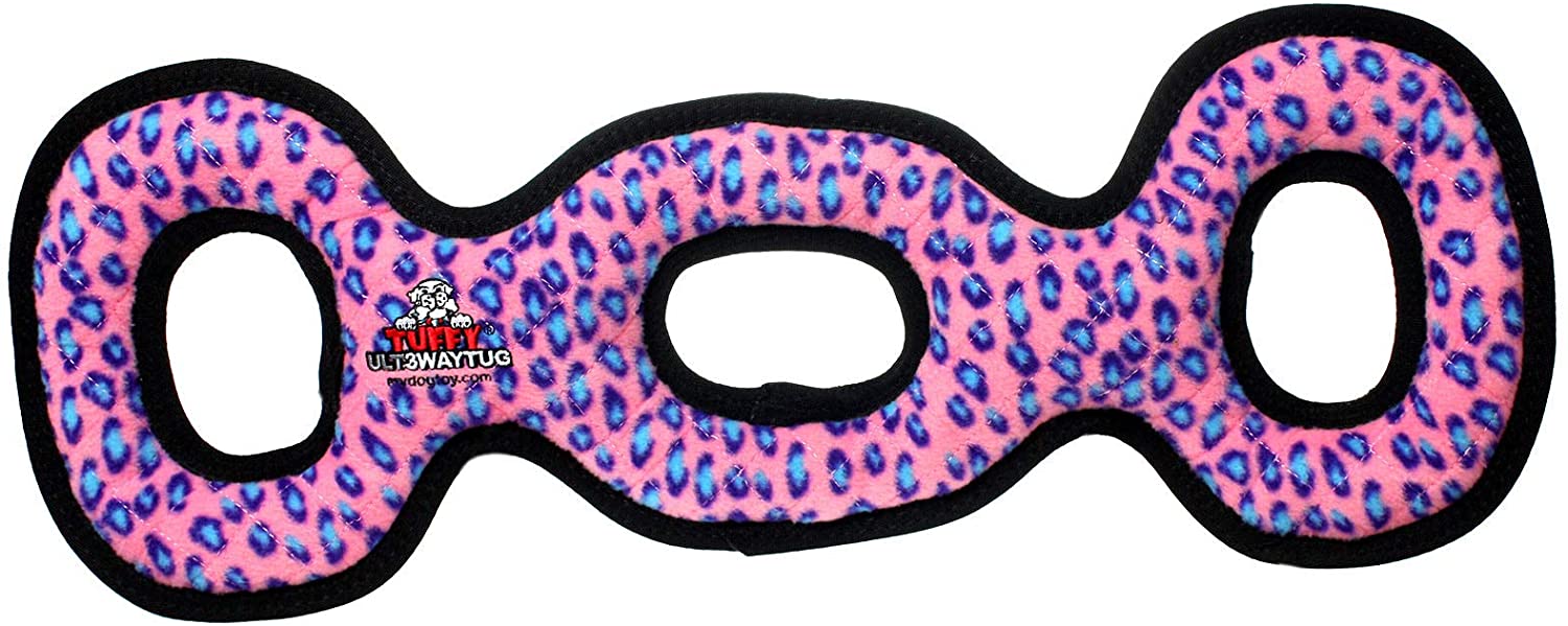 Ultimate 3way Tug Dog Toy Pink Leopard
