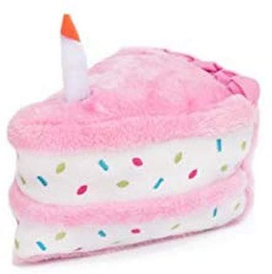 ZippyPaws - Birthday Cake Squeaky Dog Toy Pink