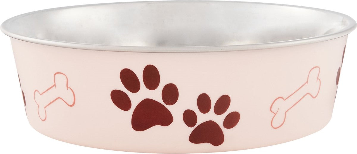 Bella Matte and Stainless Steel Pet Dish, Paparazzi Pink Large