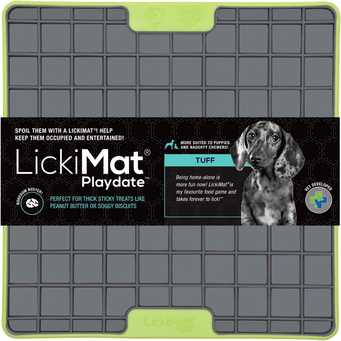 LickiMat Tuff Playdate - For Strong Chewers Green