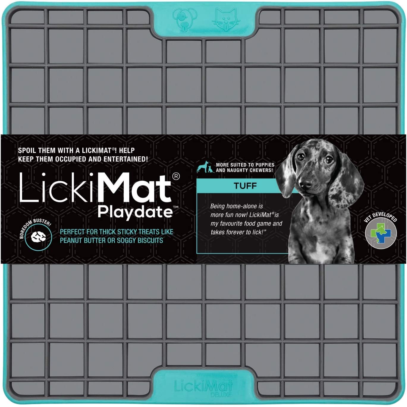 LickiMat Tuff Playdate - For Strong Chewers Turquoise