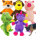 Plush Squeaky Dog Toys 5-Pack Corduroy Set for Medium & Large Dogs 5 Pack Corduroy