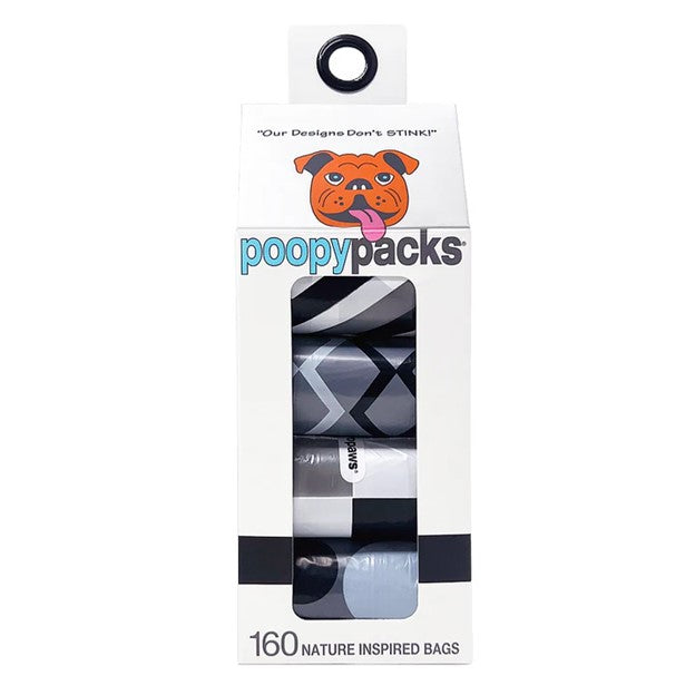 Metro Paws Dog Poopy Packs Multi, 8 rolls Black