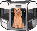 Pop Up Dog Playpen Portable Foldable Pet Exercise Pen Indoor Outdoor Puppy Travel Light Grey 61X61X30 Inch (Pack Of 1)