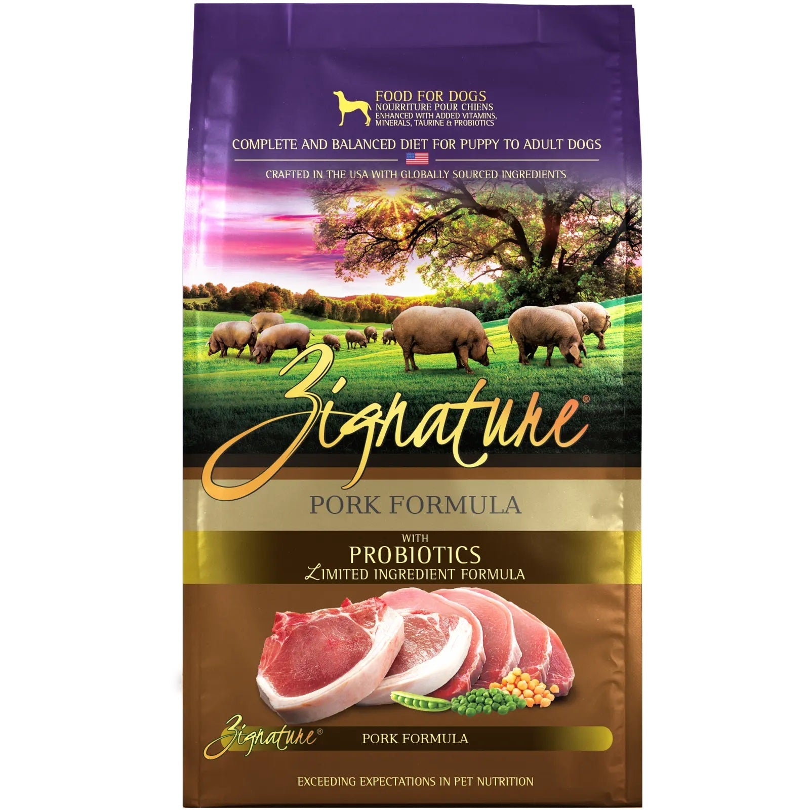Pork Formula Dry Dog Food by Zignature 25 lb (No shipping)