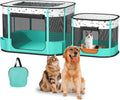 Portable Cat & Dog Playpen Foldable Pet Tent 32" Indoor Outdoor 600D Oxford Green 32" × 24" × 22"