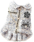 Princess Dog Dress | Lolita Tweed Coat Outfit for Small Dogs & Puppies Blue