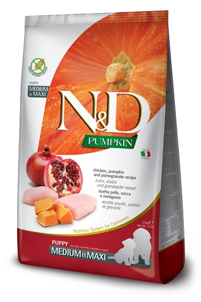 Chicken, Pumpkin and Pomegranate Puppy Food by Farmina 26.4 lbs (Med Max) (No shipping)