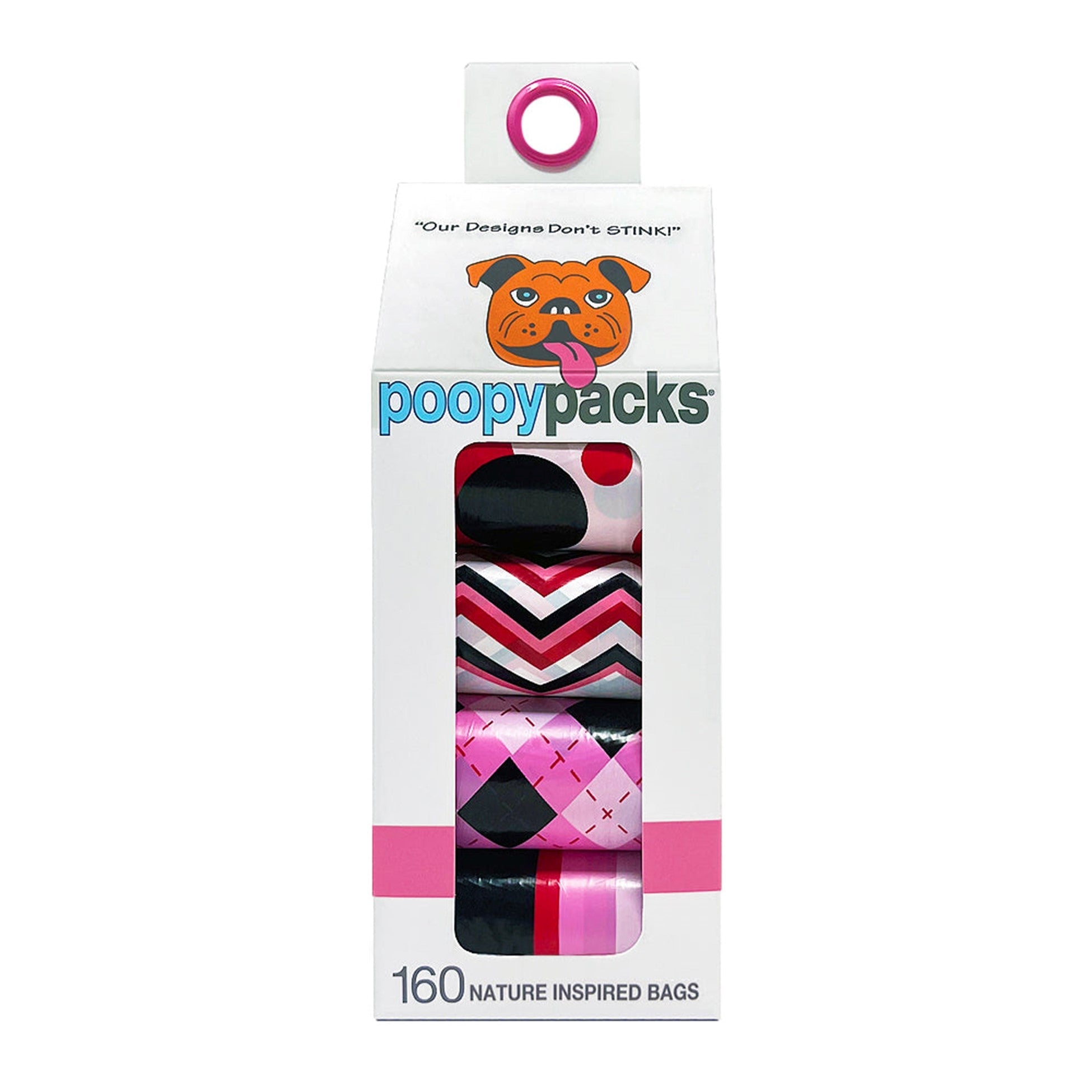 Metro Paws Dog Poopy Packs Multi, 8 rolls Pink