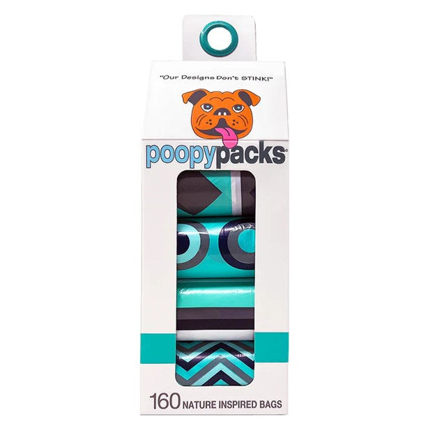 Metro Paws Dog Poopy Packs Multi, 8 rolls Seafoam
