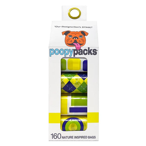 Metro Paws Dog Poopy Packs Multi, 8 rolls Yellow