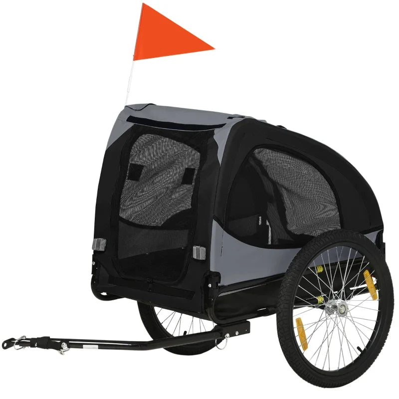 Dog Bike Trailer, Pet Stroller with Wheels for Medium Dogs Black