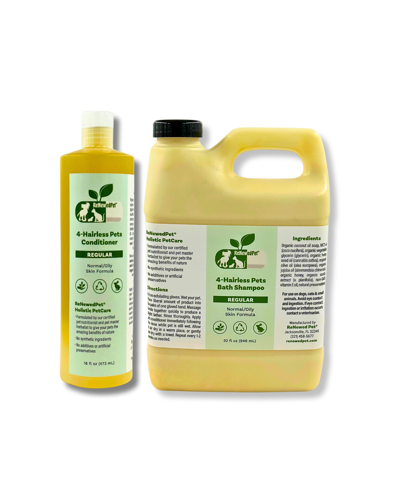 4-HAIRLESS PETS PETS REGULAR SHAMPOO & CONDITIONER EXTRA LARGE ($3.87 oz.)