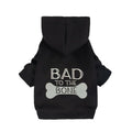 Fitwarm Bad to The Bone Dog Hoodie Dog Clothes for Small Dogs Girl Boy Dog Sweatshirt with Hood Funny Dog Clothes Pet Cat Outfit Black XXL Grey XX-Large