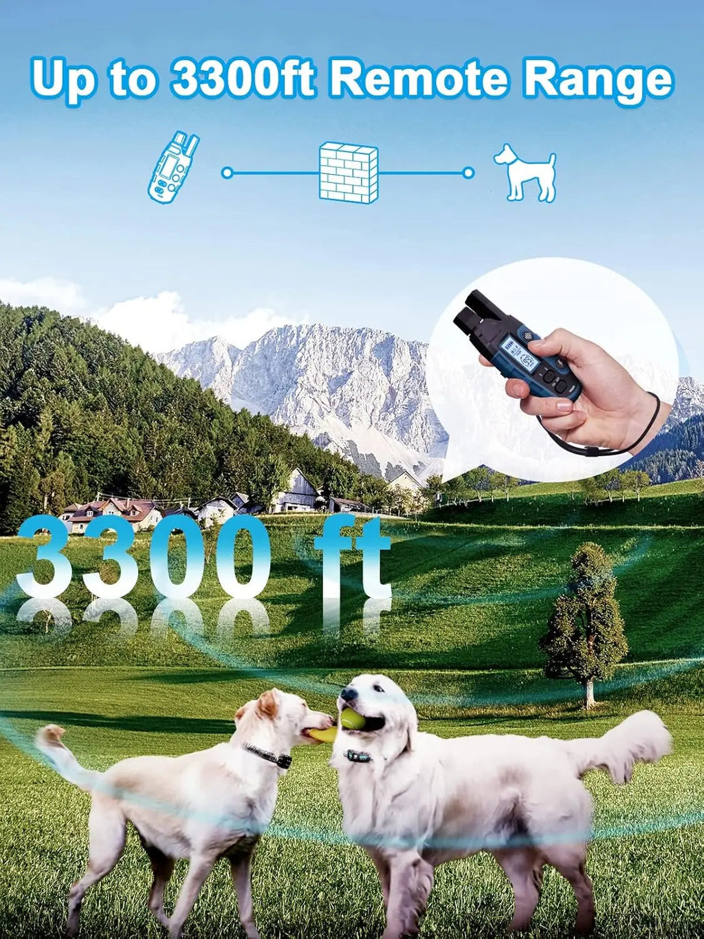 Remote Dog Training Collar for 2 Dogs – 3300FT, IP67 Waterproof, Rechargeable