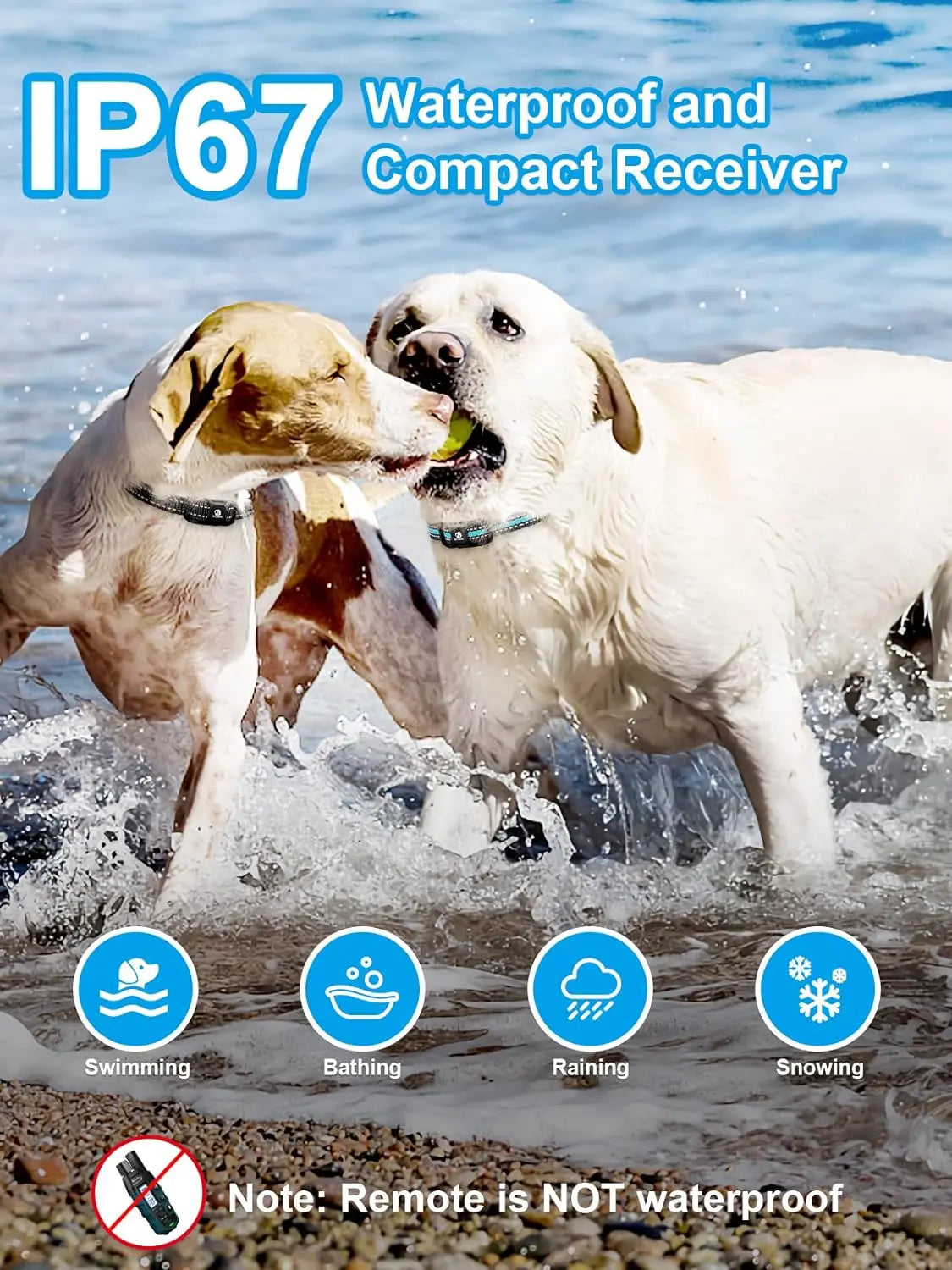 Remote Dog Training Collar for 2 Dogs – 3300FT, IP67 Waterproof, Rechargeable