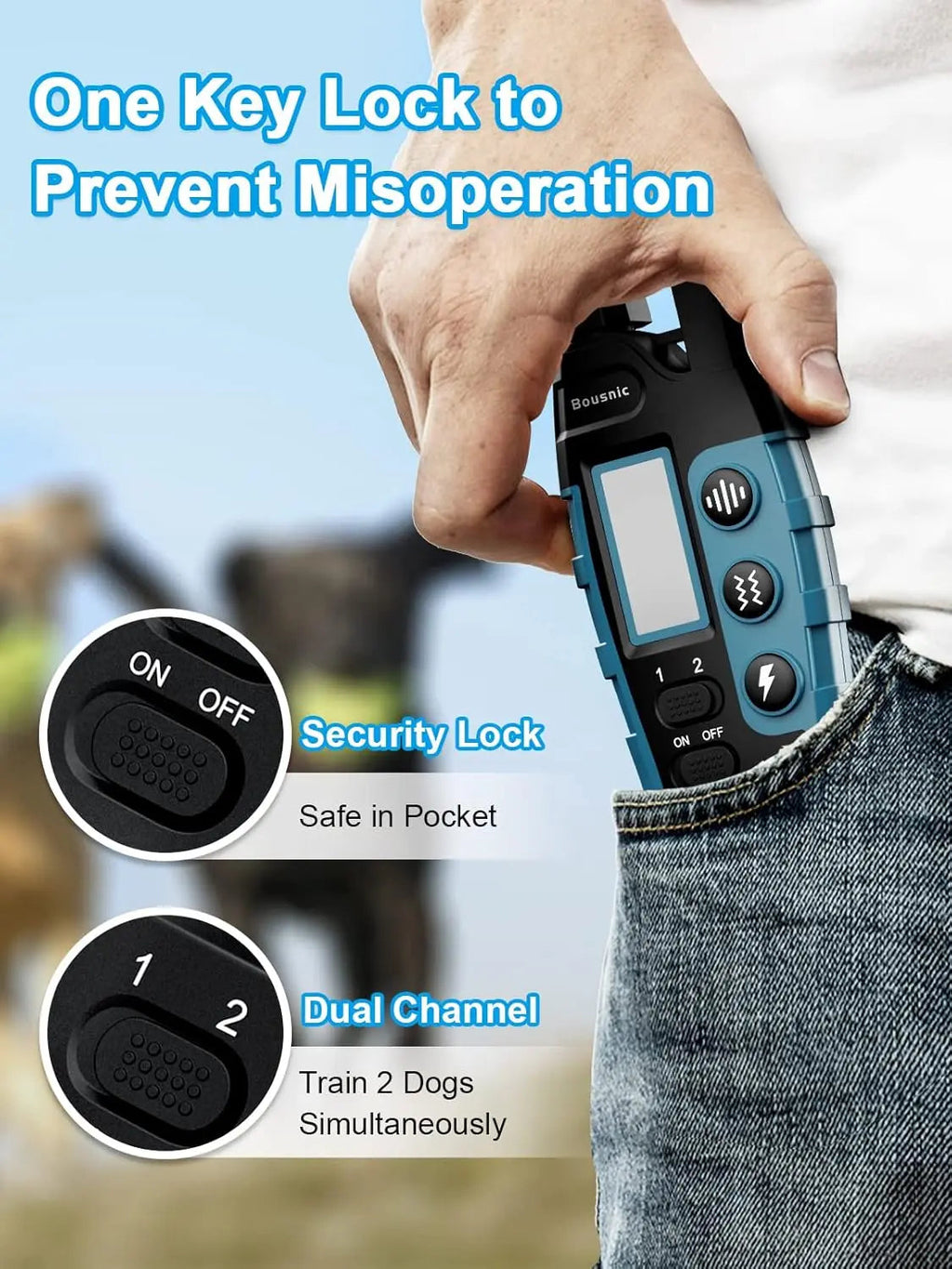 Remote Dog Training Collar for 2 Dogs – 3300FT, IP67 Waterproof, Rechargeable