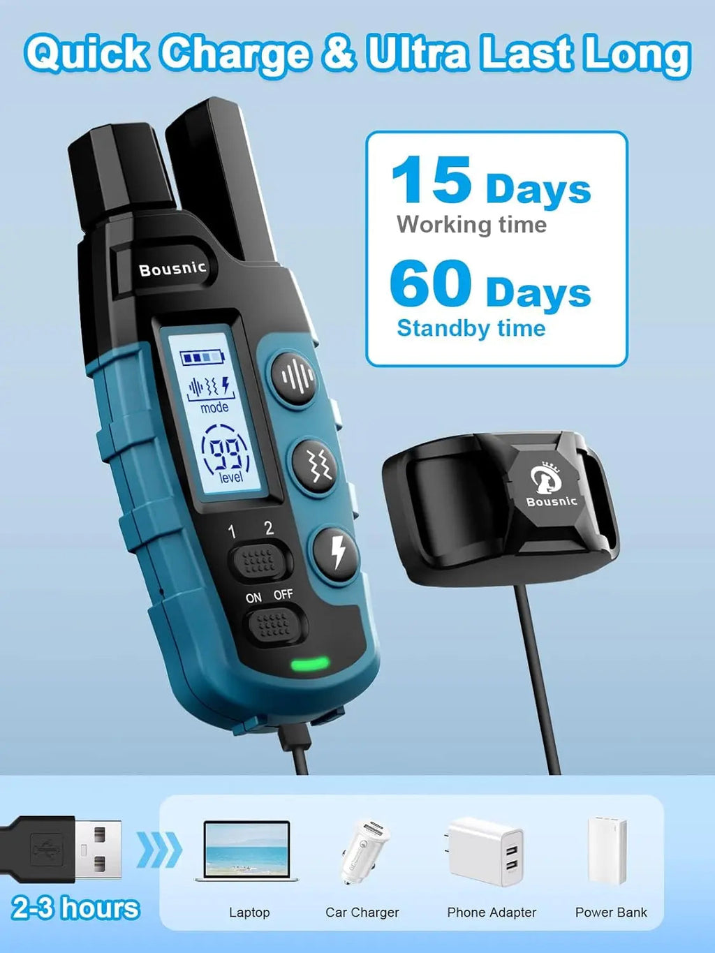 Remote Dog Training Collar for 2 Dogs – 3300FT, IP67 Waterproof, Rechargeable