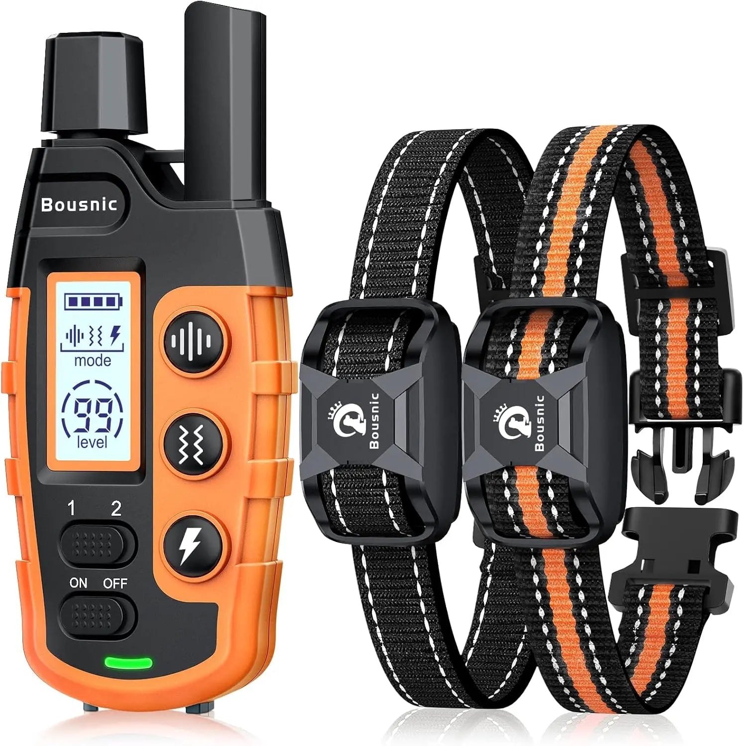 Remote Dog Training Collar for 2 Dogs – 3300FT, IP67 Waterproof, Rechargeable Orange