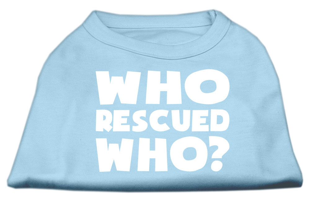 Pet Shirt "Who Rescued Who?" Baby Blue