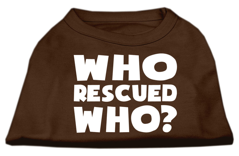 Pet Shirt "Who Rescued Who?" Brown