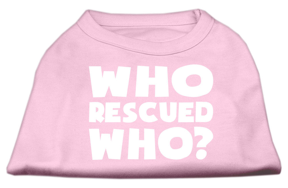 Pet Shirt "Who Rescued Who?" Light Pink