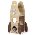 Rocket Cat Tree 47 Inch Large Wooden Cat Tower for Indoor Cats-Natural Default Title
