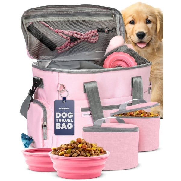 The Original Doggy Bag™ Dog Travel Bag for Supplies Pink