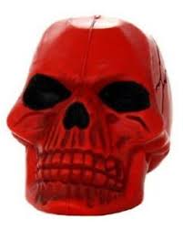 Rubber Skull Dog Toy -Extra Small Red