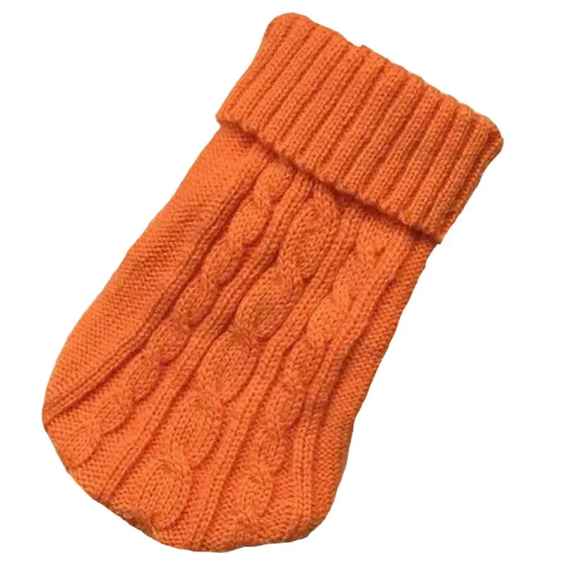 Knitted Winter Dog Sweater for Small & Medium Dogs, Chihuahua & Yorkie Puppy Pullover Orange