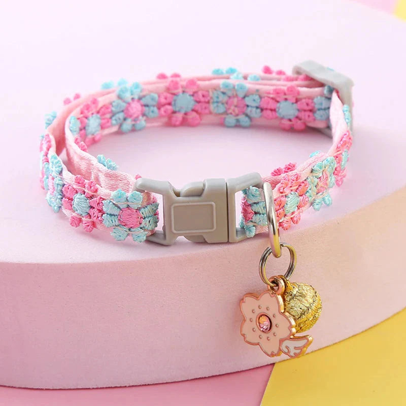 Colorful Pet Collar with Bell – Adjustable for Cats & Small Dogs B