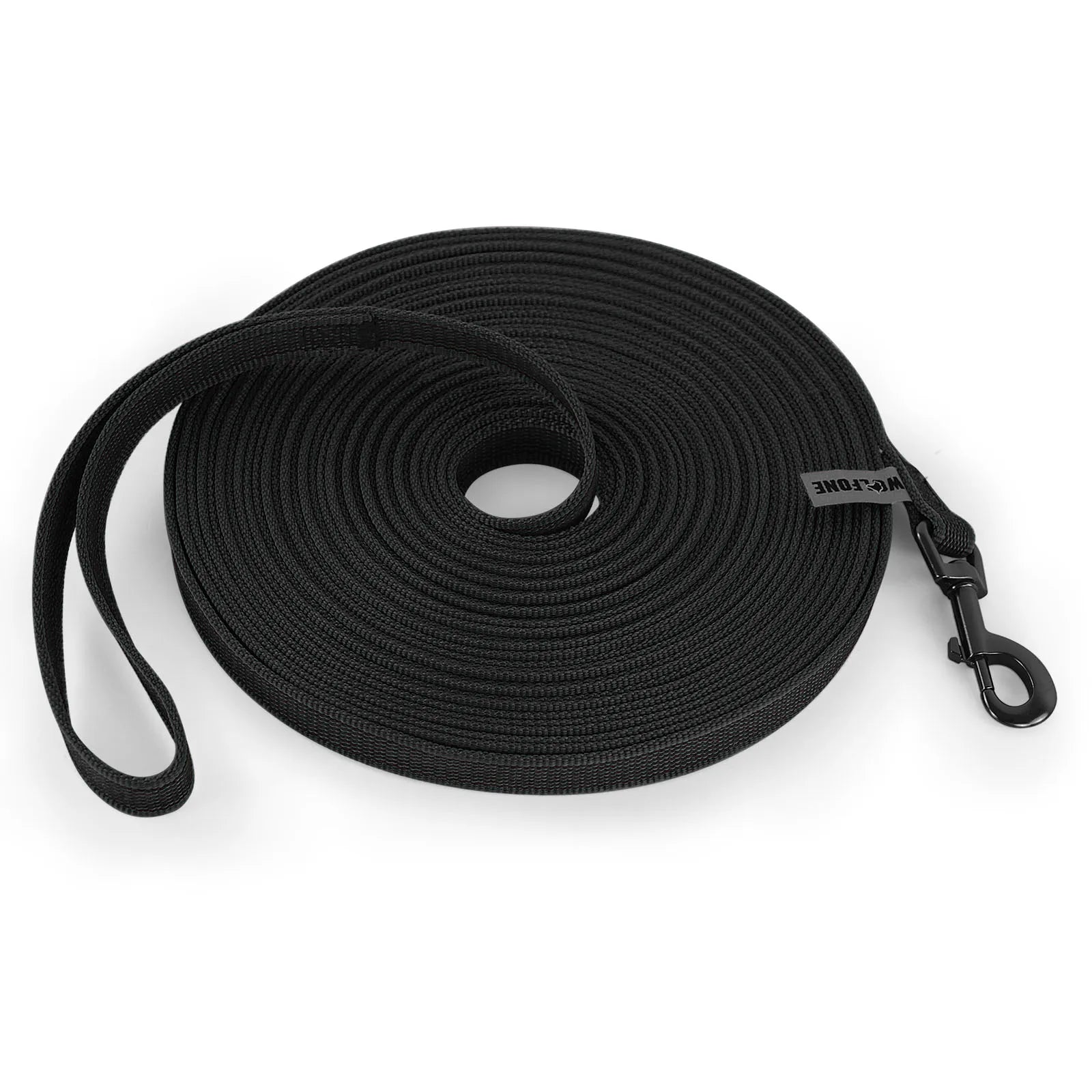 Adjustable Long Dog Leash – 1.5m/2m/3m/5m/10m/15m (4.9–49.2 ft) Lightweight Fiber Training Lead with Buckle, Personalized LS black