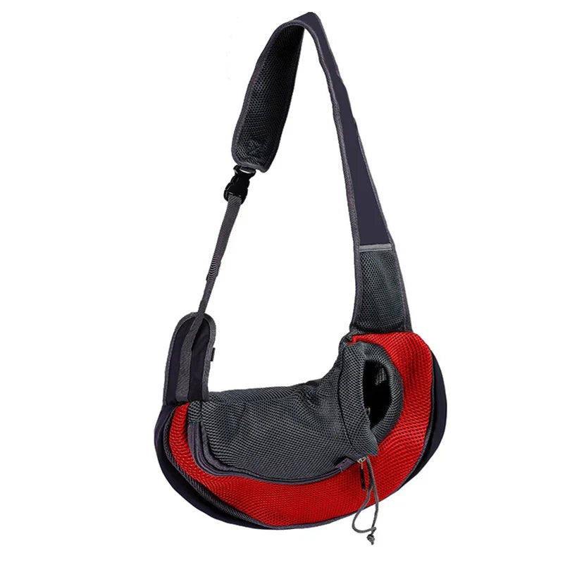 Crossbody Pet Carrier Sling Backpack – Breathable Thickened Nylon for Small Dogs & Cats red