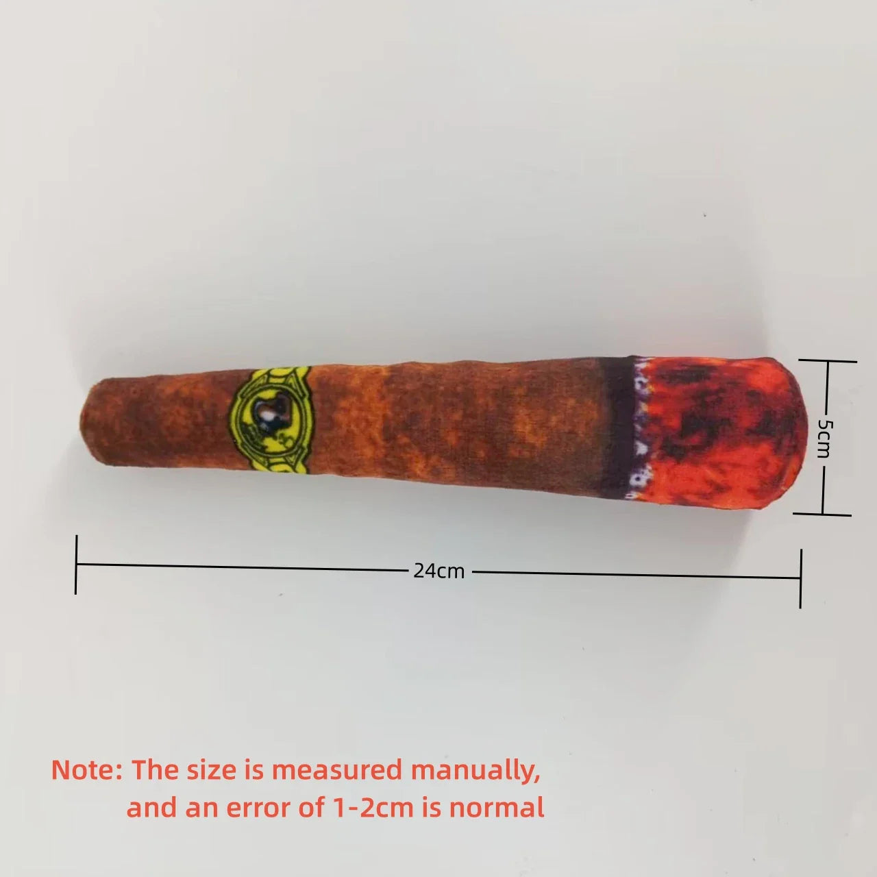 Interactive Dog Squeaky Toy | Indestructible Plush Cigar for Small Dogs Orange (24cm)