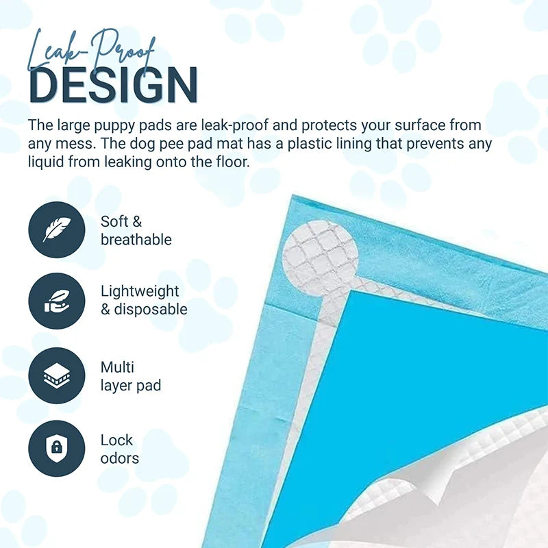 NEW Absorbent Dogs Diapers Disposable Puppy 20/40/50/100PCS Training Pee Pads Quick Dry Surface Mat Clean Cushion Dog Supplies