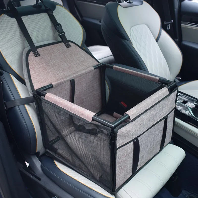 Waterproof Travel Dog Car Seat Hammock – Pet Carrier for Small & Medium Dogs (15.4 x 15.4 x 10.6 in / 39 x 39 x 27 cm) Coffee