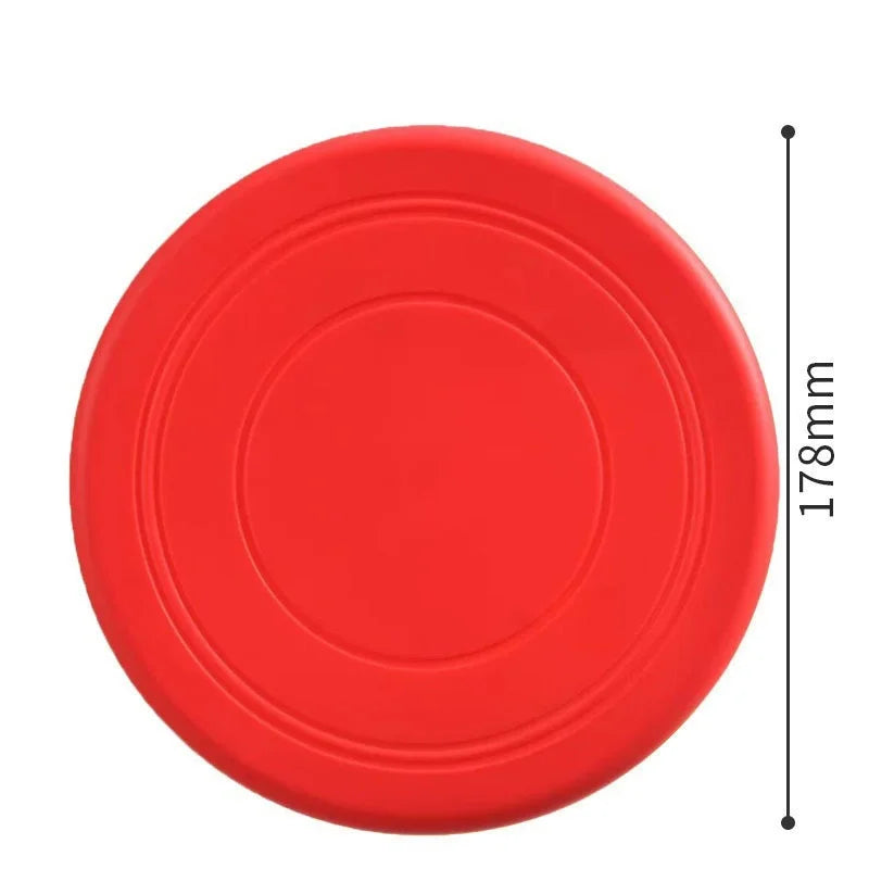 7-Color Silicone Flying Saucer Pet Toy - Chew-Resistant Flying Disc for Dogs & Cats, Interactive Puppy Training & Fetch diameter 18cm Red