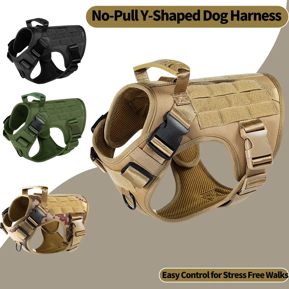 Dog Tactical Harness Vest Pet Dog Harness for Medium Large Dogs Reflective Dog Harness No Pull with Durable Soft Handle